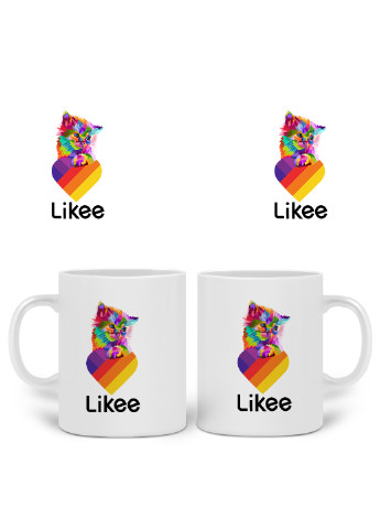 Кружка Лайк Котик (Likee Cat) 330 мл горнятко керамічне (20259-1470) MobiPrint (219777270)