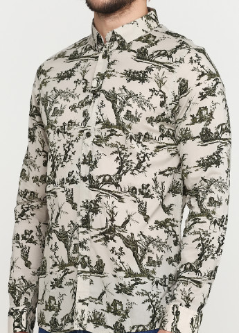 Оливковая кэжуал рубашка с рисунком Anerkjendt