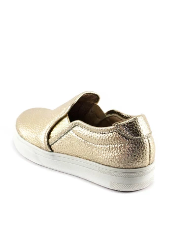 Золотые слипоны Foletti Kids с белой подошвой