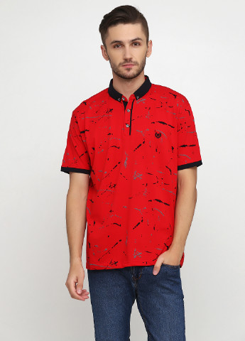 Красная футболка-поло для мужчин Madu с абстрактным узором
