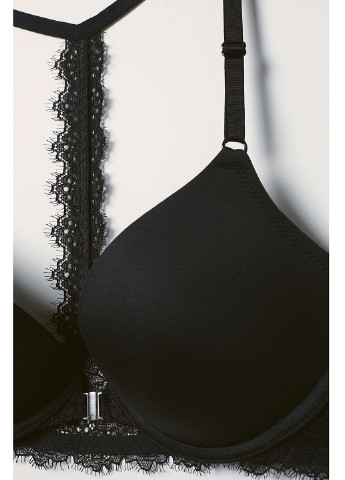 Чёрный бюстгальтер H&M с косточками полиамид