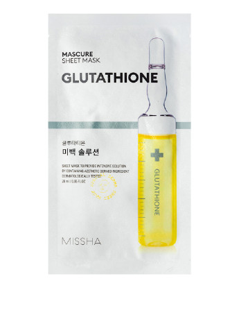 Маска з глутатионом Mascure Whitening Solution Sheet Mask Glutathione, 27 мл MISSHA (186443541)
