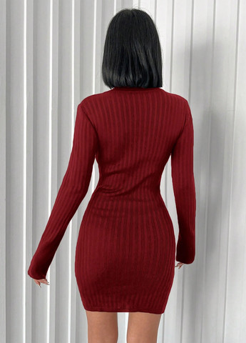 Бордова кежуал сукня-светр сукня светр SHEIN однотонна