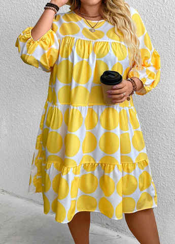 Жовтий кежуал сукня а-силует SHEIN в горошок