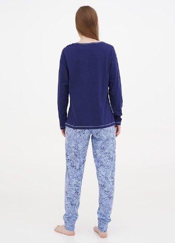 Синяя всесезон пижама (лонгслив, брюки ) лонгслив + брюки Esmara