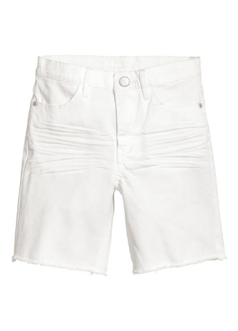 Шорты H&M однотонные белые джинсовые
