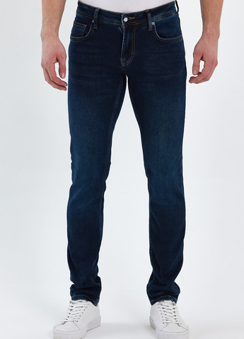 Темно-синие демисезонные прямые джинсы Trend Collection