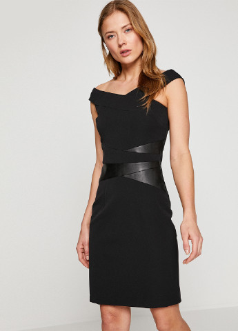 Чорна коктейльна плаття, сукня футляр KOTON однотонна