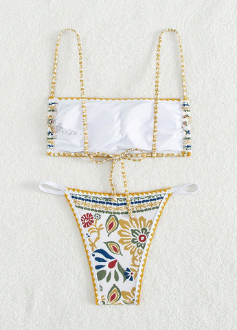 Білий літній купальник (ліф, трусики) бікіні, роздільний SHEIN