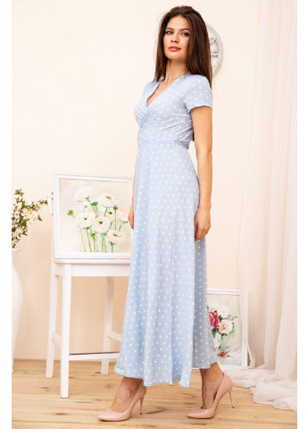 Блакитна кежуал сукня на запах Ager в горошок