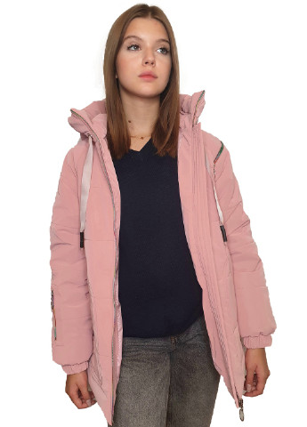 Пудровая демисезонная куртка No Brand Змейка Ж