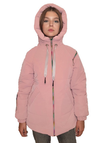 Пудровая демисезонная куртка No Brand Змейка Ж