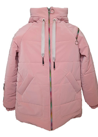 Пудровая демисезонная куртка No Brand Змейка Ж