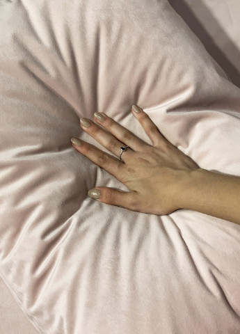 Комплект постільної білизни сатин-велюр Shine пудровий (двоспальний) PAGOTI (256519437)