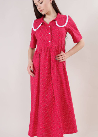 Красное кэжуал платье "кастилия" romashka, красный, xs|s 9200 Ромашка в горошек