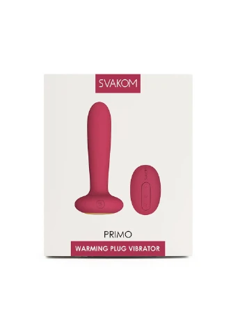 Анальная пробка с вибрацией и подогревом, пульт ДУ Primo Wine Red Svakom (254953846)