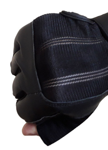 Рукавички шкіряні без пальців з текстильними вставками (AL3002_ 2XL) розмір 2XL All State Leather (256365449)