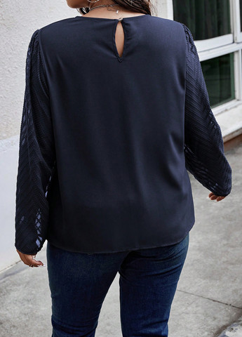 Тёмно-синяя блуза SHEIN