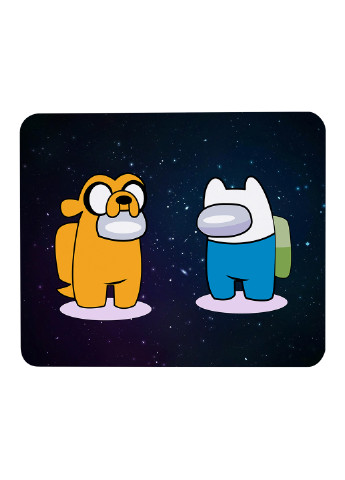Коврик для мышки Амонг Ас Время приключений Фин и Джейк (Among Us Adventure Time Finn & Jake) (25108-2414) 22х18 см MobiPrint (222995290)