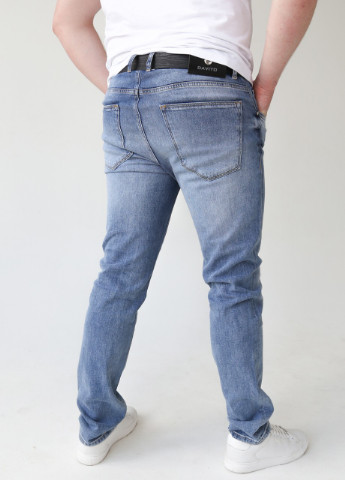 Синие демисезонные джинсы мужские синие тертые слим большого размера Slim Davito