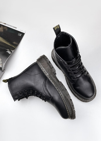 Демісезонні жіночі черевики з екошкіри чорні з чорною підошвою Fashion (251198556)
