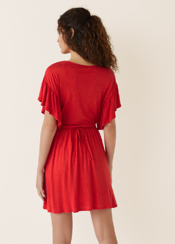 Красное пляжное платье на запах Women'secret однотонное