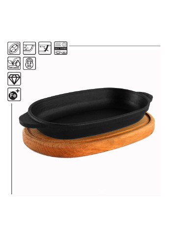 Сковорода чавунна овальна з підставкою 180 х 100 х 25 мм Brizoll (255190803)
