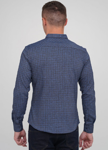 Серо-синяя кэжуал рубашка в клетку Trend Collection