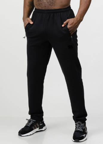 Черные спортивные демисезонные зауженные брюки SA-sport