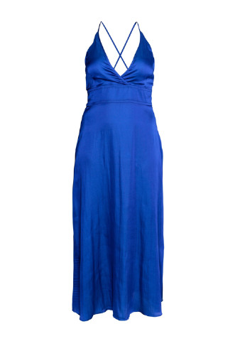 Синя кежуал сукня з відкритою спиною H&M однотонна