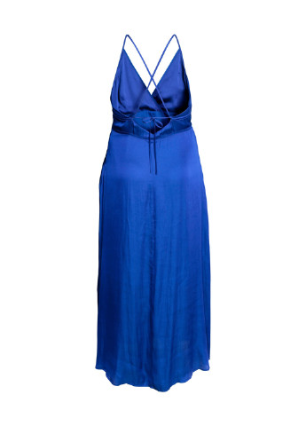 Синее кэжуал платье с открытой спиной H&M однотонное