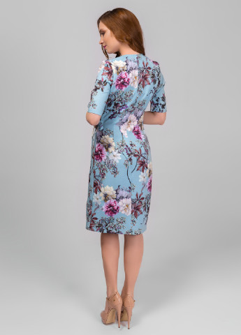 Блакитна кежуал сукня на запах Azuri з квітковим принтом