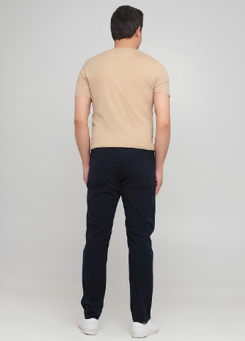 Темно-синие кэжуал демисезонные прямые брюки Massimo Dutti