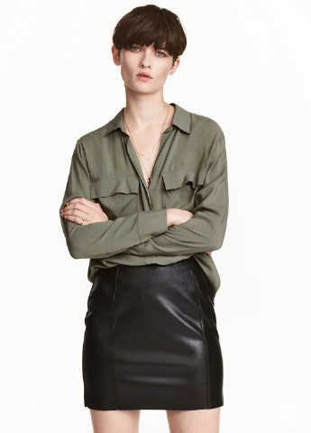 Оливково-зеленая демисезонная блуза H&M