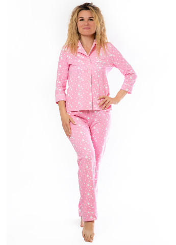 Розовая всесезон комплект женский (рубашка и брюки) рубашка + брюки Kosta