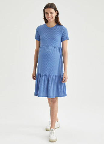 Темно-голубое кэжуал платье для беременных а-силуэт DeFacto