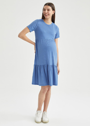 Темно-голубое кэжуал платье для беременных а-силуэт DeFacto