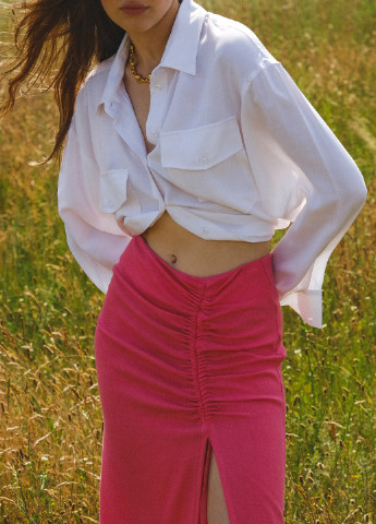 Розовая кэжуал однотонная юбка XODO
