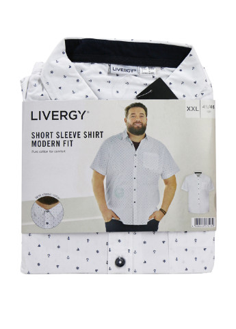 Белая кэжуал рубашка с рисунком Livergy