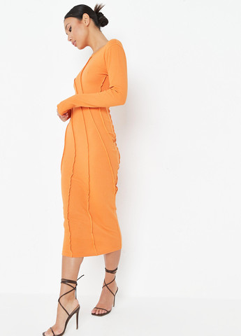 Оранжевое кэжуал платье футляр Missguided однотонное