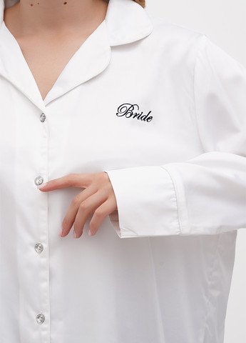 Белая домашний рубашка однотонная Boohoo