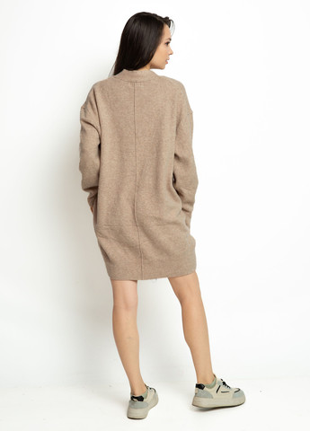 Темно-бежевое кэжуал платье платье-свитер Time of Style меланжевое