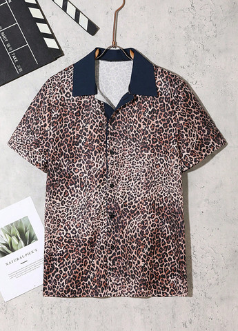 Цветная кэжуал рубашка леопардовый SHEIN