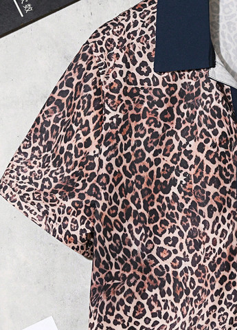 Цветная кэжуал рубашка леопардовый SHEIN