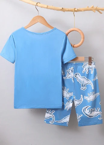 Синяя всесезон пижама (футболка, шорты) футболка + шорты SHEIN