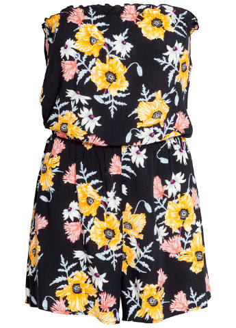 Комбінезон H&M комбінезон-шорти чорний кежуал віскоза