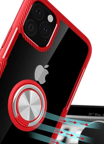 TPU + PC чохол CrystalRing for Magnet (opp) для Apple iPhone 11 Pro (5.8 ') Безбарвний / Червоний (is_00000035548_1) Deen (229724675)