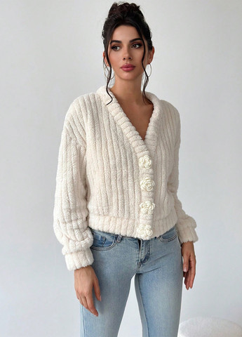 Айворі демісезонна куртка куртка-піджак SHEIN