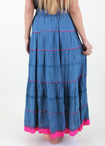 Синяя кэжуал в полоску юбка Xiaoji макси