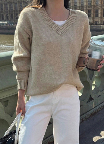 Бежевий демісезонний пуловер пуловер SHEIN